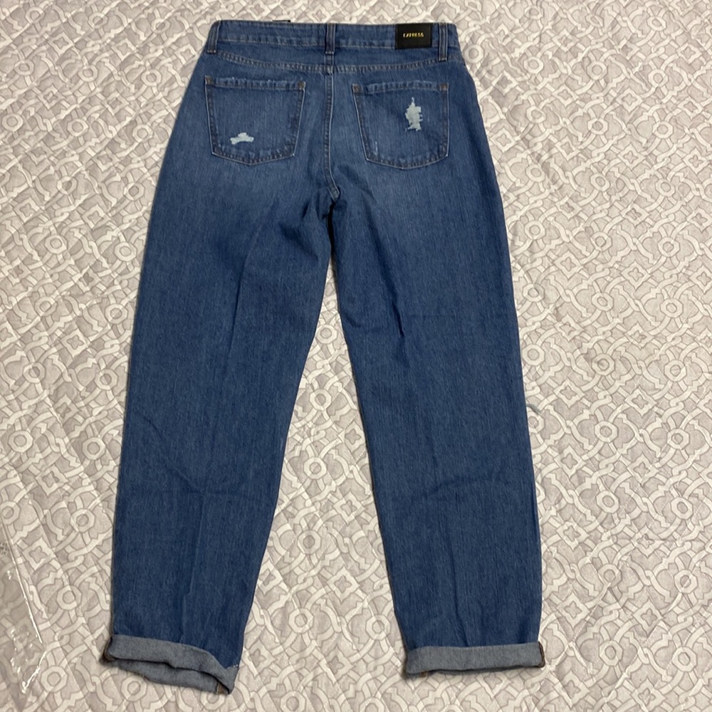 Express - Mid Rise Ripped Boyfriend Jeans - Picture 8 of 9